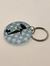 NOS VINTAGE MERMAID KEYCHAIN BLUE WHITE