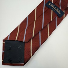 Brooks Brothers Blue, Red  Gold Striped Tie 100 Silk Men's Necktie