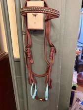 Andrea Equine Turquoise Color conchos Headstall w/matching bit breastplate