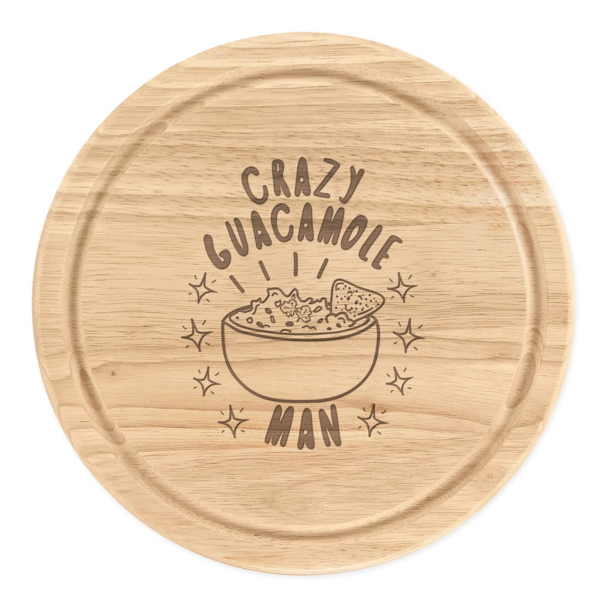 Crazy Guacamole Man Stars Round Chopping Cheese Board Dad Avocado Funny