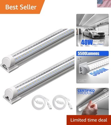 Energy-Efficient 4FT LED Shop Lights, 40W 5500LM for Workspaces and Workshops