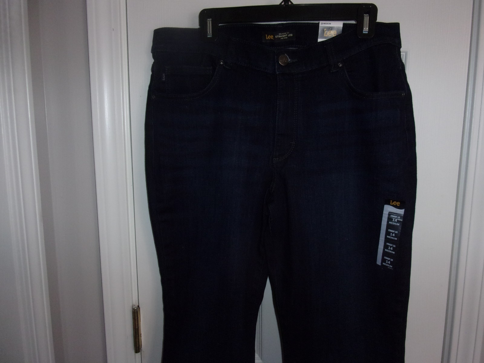 Lee Relaxed Fit Straight Leg Mid Rise Stretch Women's Jeans  Size 14 MEDIU image 9