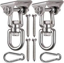 2 Pack Heavy Duty 360  Swivel Swing Hanger, Stainless Steel Hammock Hook for Cei