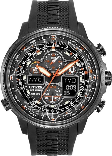 CITIZEN JY8035-04E Promaster Navihawk Eco-Drive Pilot Watch Atomic Chronograph