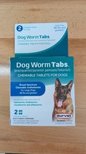 DURVET Chewable WORM TABS Dog 45 lbs Broad Spectrum Dewormer QUAD FREE SHIP