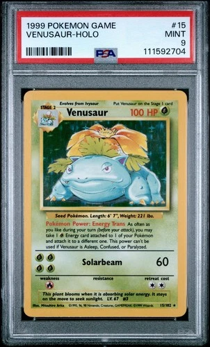 New Listing1999 POKEMON BASE SET UNLIMITED  #15 VENUSAUR-HOLO PSA 9
