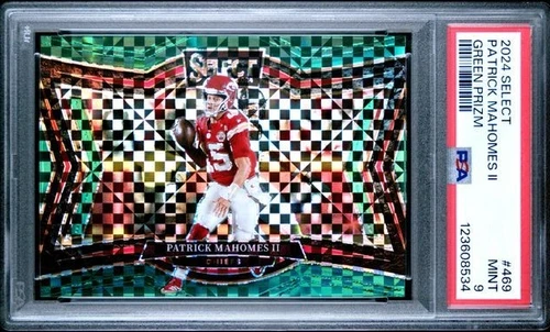 2024 Select PATRICK MAHOMES II #469 Field Level Green Prizm #d 4/5 PSA 9