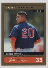 2002 Just Minors Justifiable Executive Proof Gold /1000 Sergio Santos #35 0q3