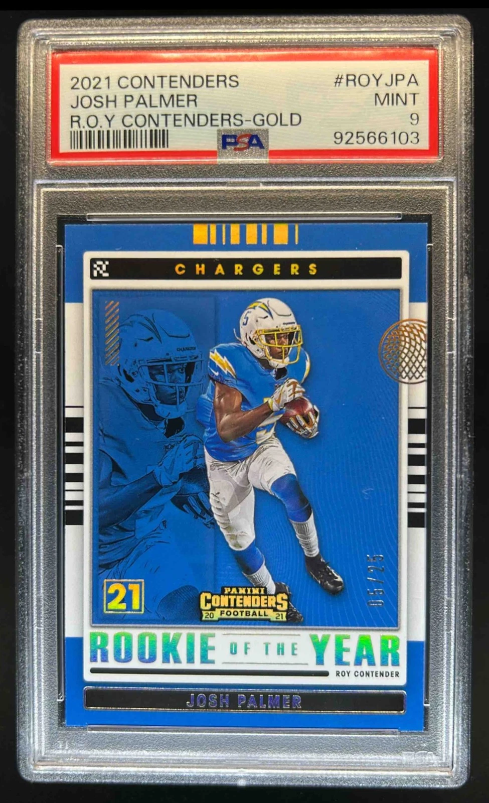 Josh Palmer Panini Contenders Rookie of the Year Contenders #ROYJPA Gold