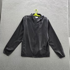 Billabong Men Jacket L Black Windbreaker Logo Activewear Hooded