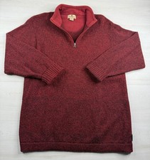 Woolrich Sweater 1/4 Zip Pullover Wool Woven Knit Merlot Heather 9013 Mens L