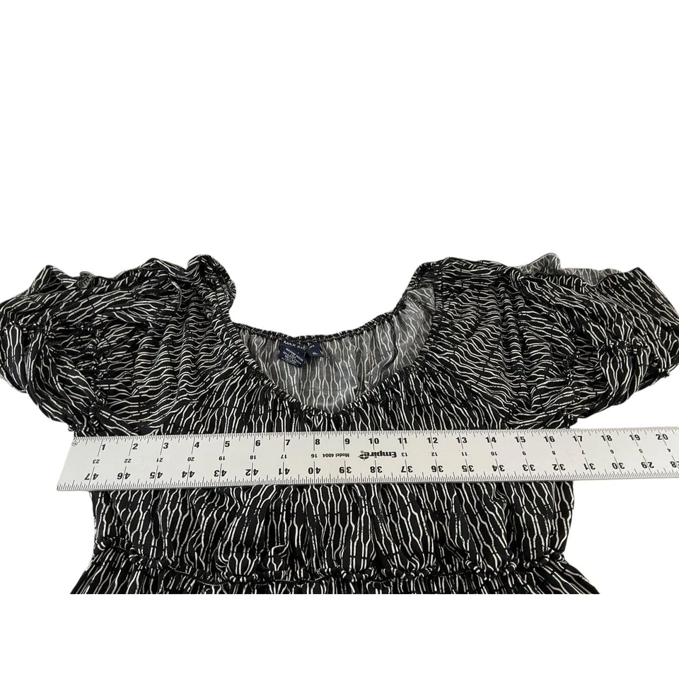 Vestido Max Edition XL Negro Blanco Geométrico Manga Campana Poliéster Spandex Foto 4 de 4