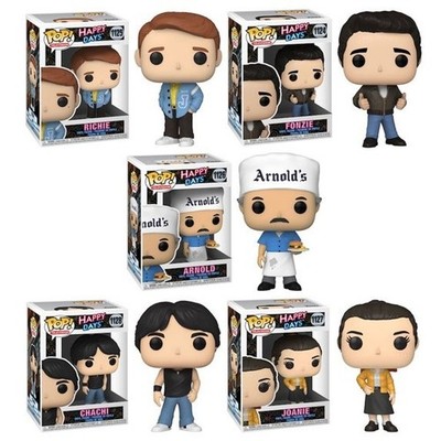 Happy Days Funko Pop Collection Richie, Fonzie, Arnold, Chachi, Joanie LOT of 5