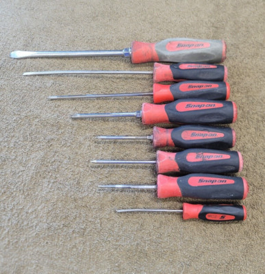 8 Snap on Screwdriver Set Flat Head Slotted Scratch Awl Tools SHD SGD SGDP USA