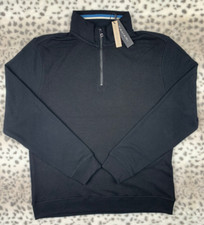 Tahari - Men's 1/4-Zip Mock Sweater  Viscose Blend  Black  M  78  NWT