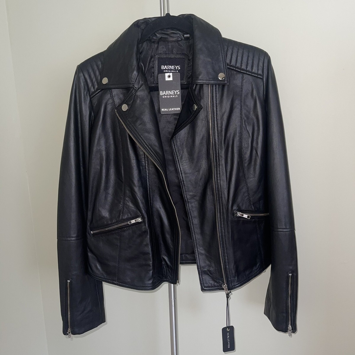 Barney's Originals Real Leather Jacket- Size 14, Runs SMALL | eBay
