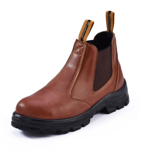 Bottes de travail hommes chaussures de sécurité orteil en acier cuir de vache Chelsea imperméables légères - Photo 1 sur 45