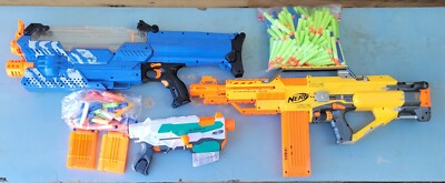 Lot 3x NERF Stampede ECS/ Rival Nemesis MXVII-10k/ Modulus Tri-Strike/ Darts
