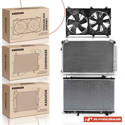 A-Premium Radiator & A/C Condenser & Cooling Fan for Toyota Highlander 2004-2007