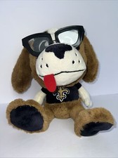 New Orleans Saints Dog Plush Toy Black Gold Glasses TONGUE OUT Stuffed Animal