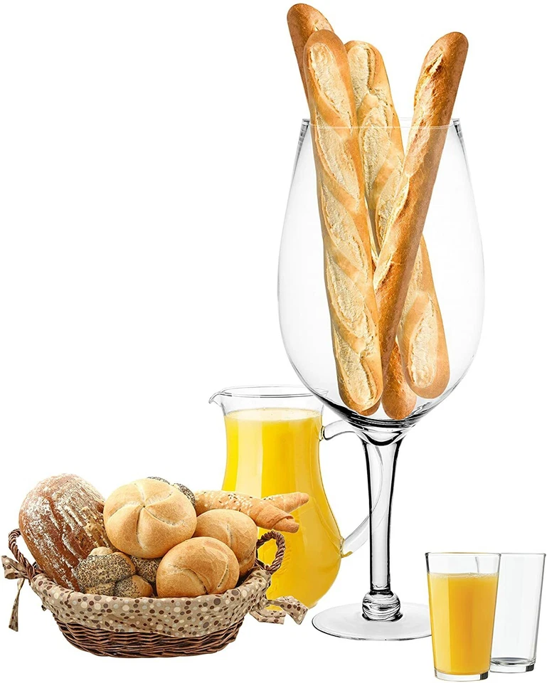 20-Inch Giant Clear Hand Blown Wine Glass Novelty Stemware, Tabletop Wine Glass - Image 4 of 4