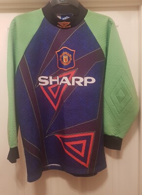 RARE Schmeichel MAN UTD Goalie Goalkeeper Shirt SHARP Manchester