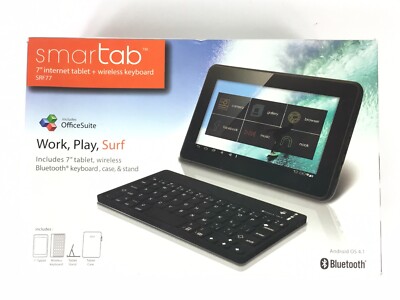 Smartab 7'' Internet Tablet SRF77BK W/ Wireless Keyboard Carry Case Stand Black