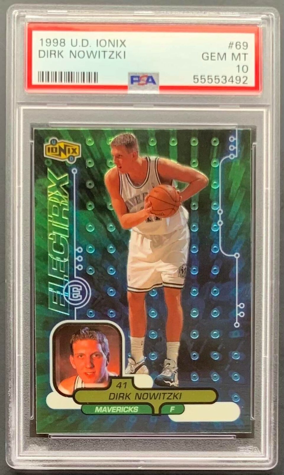 1998 Upper Deck UD Ionix #69 Dirk Nowitzki RC PSA 10 (GEM MINT) Dallas Mavericks