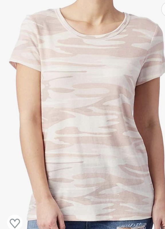 Alternative Camo Blush Pink Short Sleeve Tee Shirt. Size Large. NWT