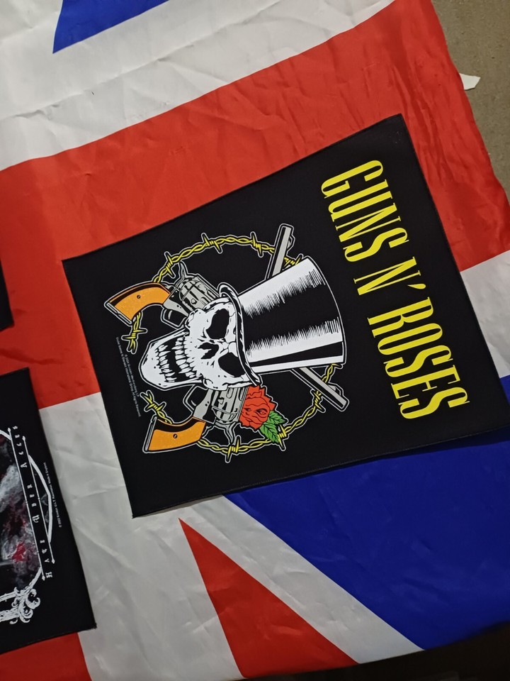 Guns N Roses Patch SKULL & GUNS Backpatch eBay