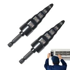 2PCS Swaging Tool HVAC AC Air Conditioner Copper Pipe Expander Drill Bit Flaring