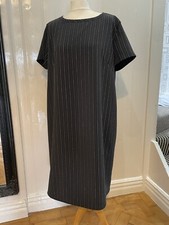 HANDMADE Work Wear Mini Dress Black Pinstripe BNWT Size 16