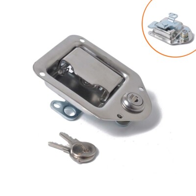Trailer Paddle Door Latch Handle RV Truck Tool Box Lock Steel Lock+ Key
