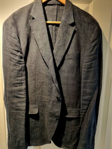 WORN ONCE - Massimo Dutti - Mens Linen Blazer - RRP £200 - 44/Large - Gray - Afbeelding 1 van 6