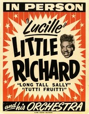 Mini poster concerto Little Richard "Lucille" 13" x 19" ristampa foto 