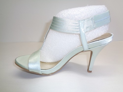 Kenneth Cole Size 7.5 M KNOW WAY Mint Green Satin Heels Sandals New Womens Shoes - Picture 4 of 12
