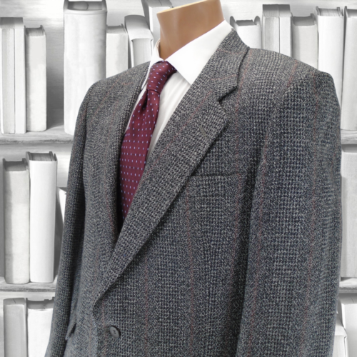 Adolfo Men's tweed 42R Gray Blazer Sport jacket Made in USA 100% wool - Picture 1 of 15