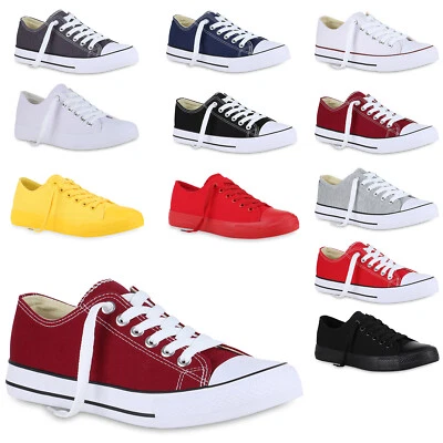 MARKENLOS Neu Canvas Sneakers Herren Damen Low Turnschuhe Schnürer Freizeitschuhe Trendy
