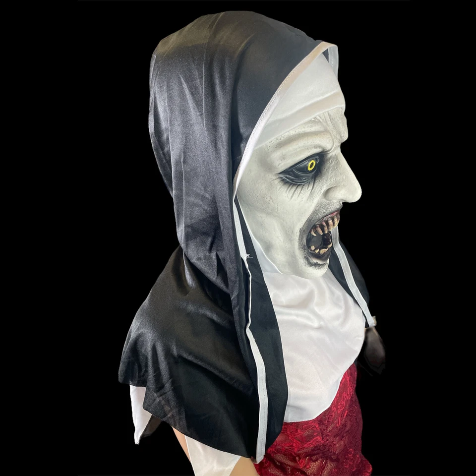 Scary Cosplay The Nun Full Face Halloween Mask Costume Horror Creepy Party Props - Image 3 of 4