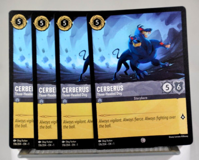 Disney Lorcana TCG The First Chapter Cerberus Three-Headed Dog 176/204 Common x4