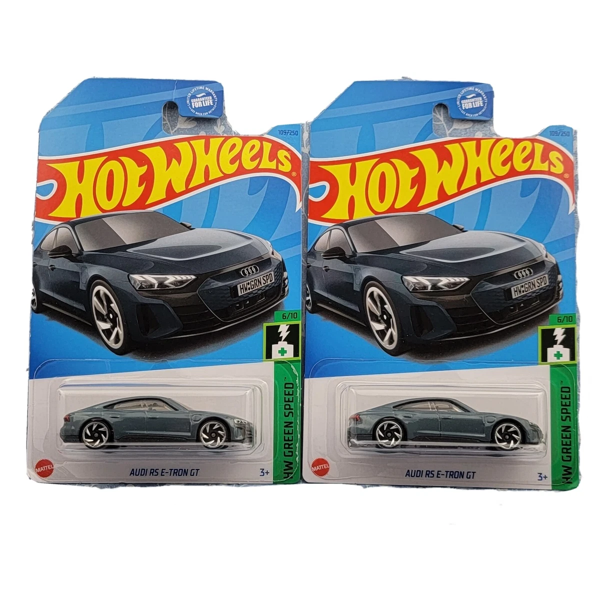 2 HOT WHEELS HW Green Speed Audi RS E Tron GT Toy Car Solar