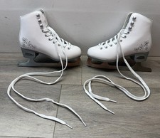 Bladerunner Ice Skates ALLURE White Silver Youth Girls Size 1 Stainless Steel