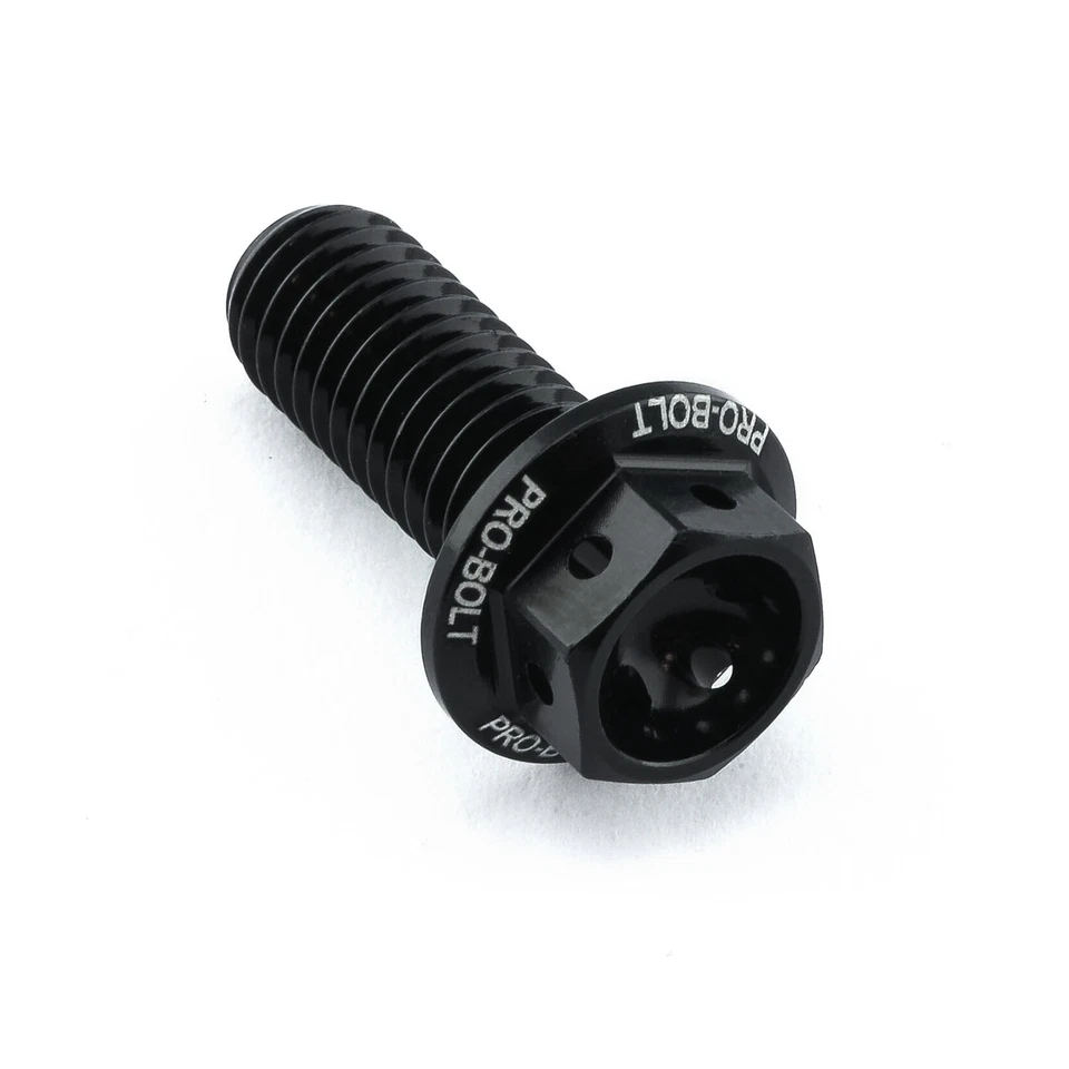 PRO-BOLT Aluminium Flanged Hex Head Bolt M8 x 1.25mm x 20mm Race Spec Etched Black