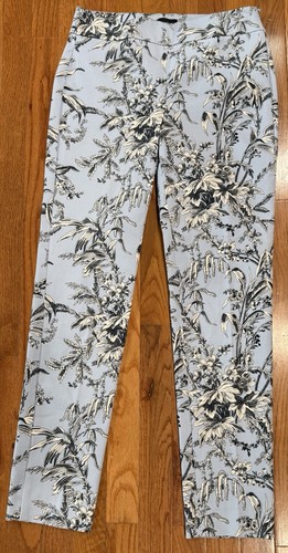 TALBOTS CHATHAM ANKLE PANT SIZE 2 BLUE FLORAL