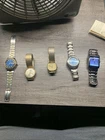 Vintage 1970's Original Timex Q Quartz Falcon Eye Radiant Blue Lot Of 6 Watches
