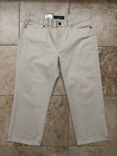 NEW Lauren Ralph Lauren Classic Midcalf Jeans Womens Size 6 Cropped Beige 59