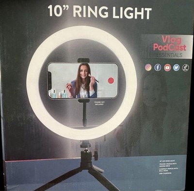 Vivitar 10   Ring Light With Phone Holder-New