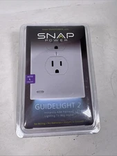 SnapPower GuideLight 2 Gang LED Wall Plate, White O1GL-XWH-NP20 New Auto