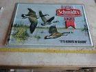 Vintage Embossed Schmidt's Light Beer Sign 12" x 18" Canada Goose Lot 26-25-30