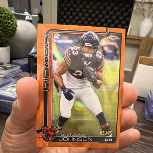 2025 Topps Chrome Football Orange Lava Refractor Roschon Johnson #55